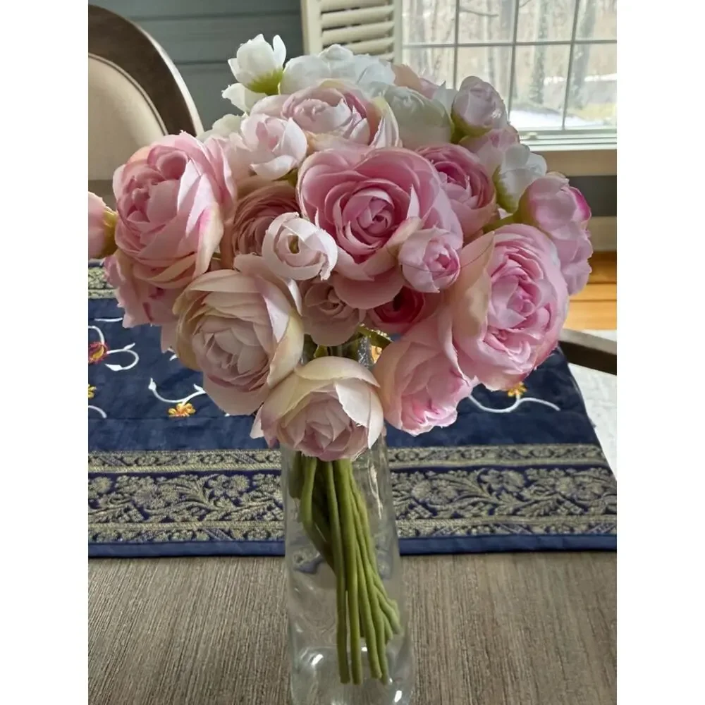 Allstate Faux Ranunculus Floral Arrangement Nwt